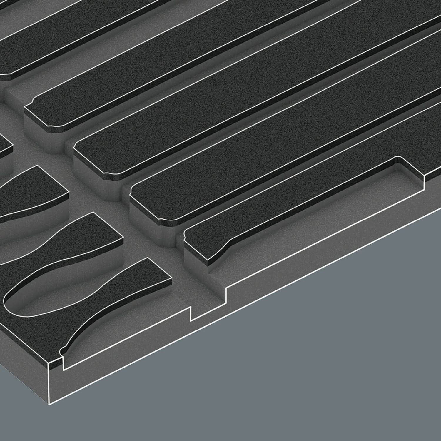 Wera 9883 Foam Insert Pferd File Set 1, Empty, 344x30x392-mm.