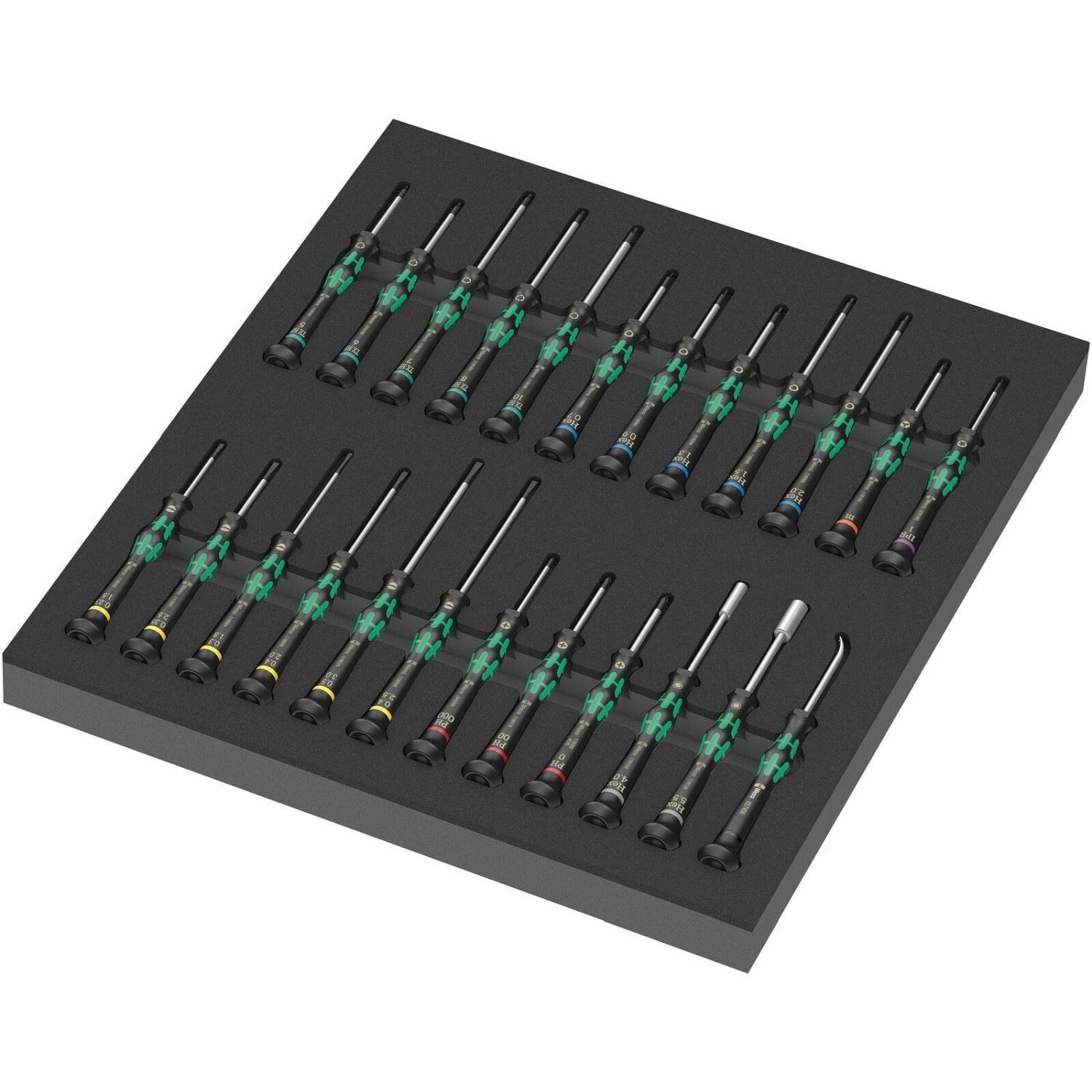Wera 9715 Foam Insert Kraftform Micro Screwdriver Set 1, 24-Pieces