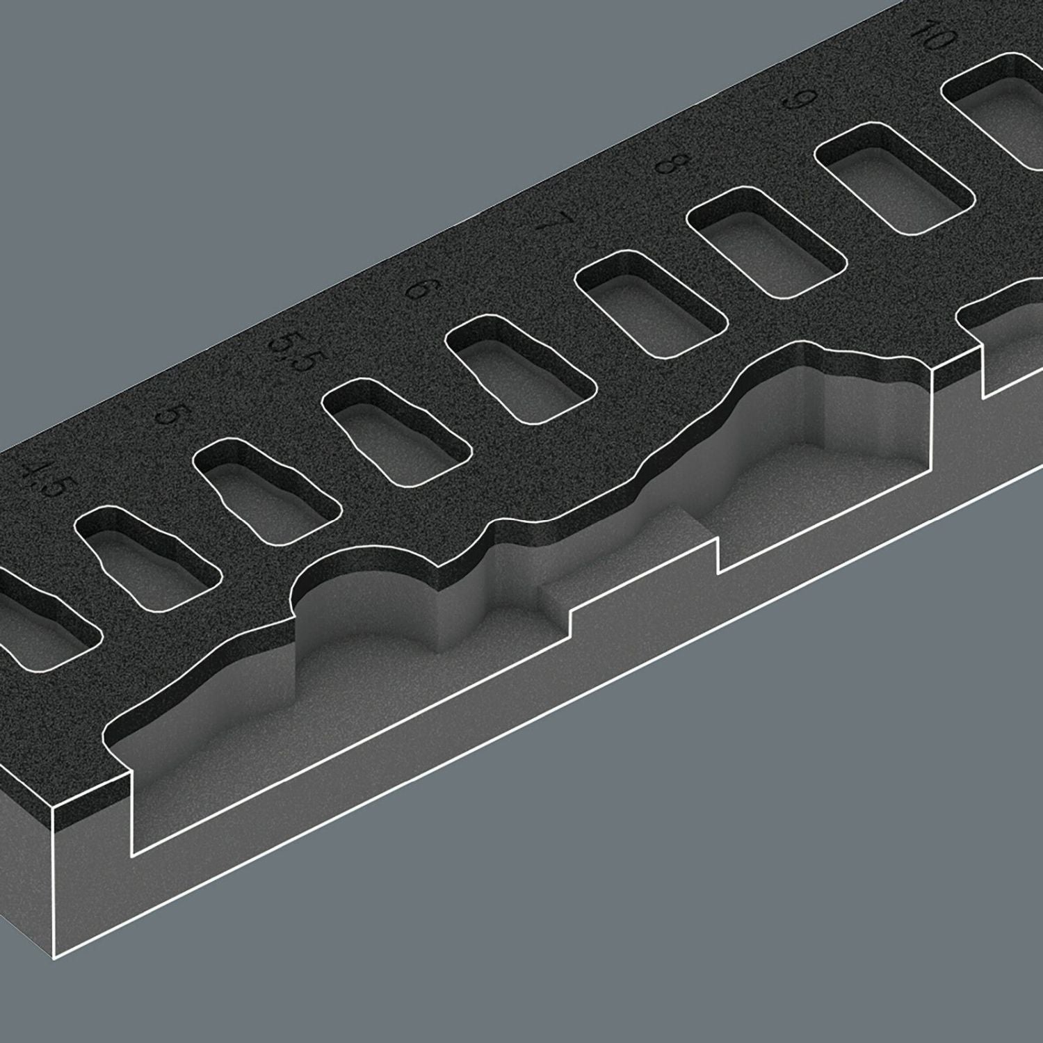 Wera 9720 Foam Insert 8000 A Zyklop 1/4-in. Ratchet Set 1, 37-Pieces