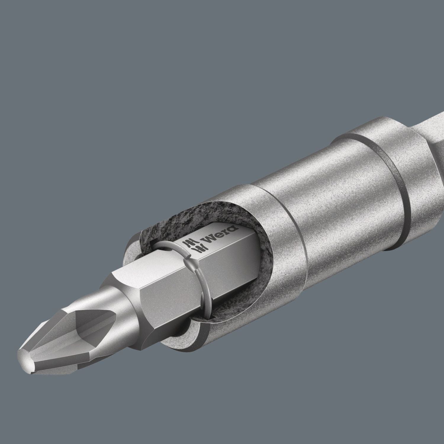 Wera 899/4/1 S Universal Bit Holder With Strong Retaining Ring, 1/4-in.x200-mm.