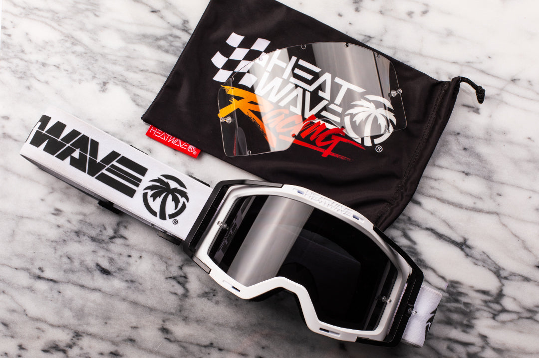 Heat Wave Billboard Icon WHITE MXG-250 Moto Goggle