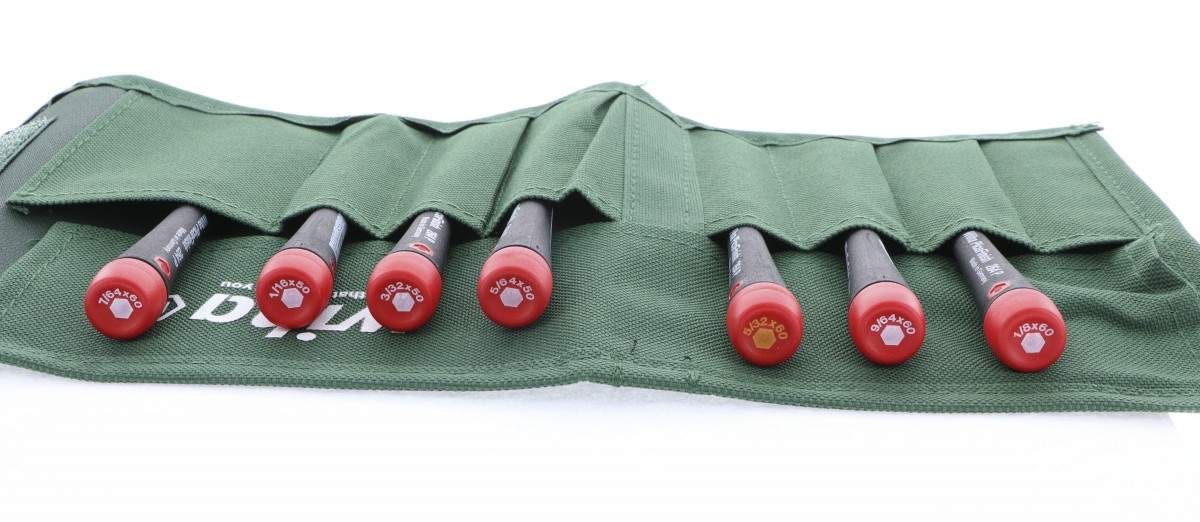 Wiha 26093 PicoFinish Precision Slotted Screwdrivers 8 Piece Set in Canvas Pouch