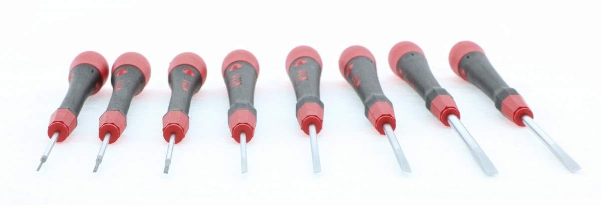 Wiha 26093 PicoFinish Precision Slotted Screwdrivers 8 Piece Set in Canvas Pouch