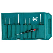 Wiha 26199 Precision Slotted/Phillips Screwdrivers 8 Piece Set in Canvas Pouch