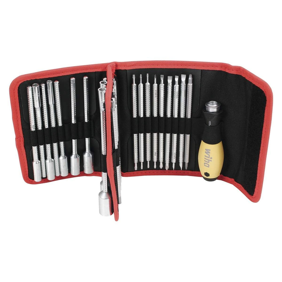 Wiha 28187 ESD Safe Drive-Loc VI Interchangeable Blade 32 Piece Set in Folding Wallet