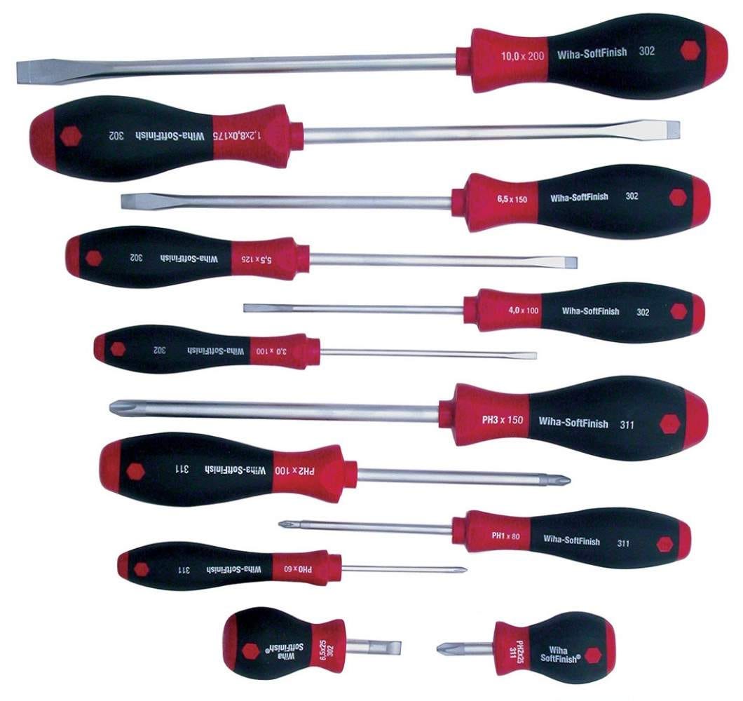 Wiha 30297 SoftFinish Slotted/Phillips Screwdriver 12 Piece Set
