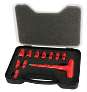 Wiha 31394 Insulated 1/4" Drive T-Handle and Inch Sockets 11 Piece Set