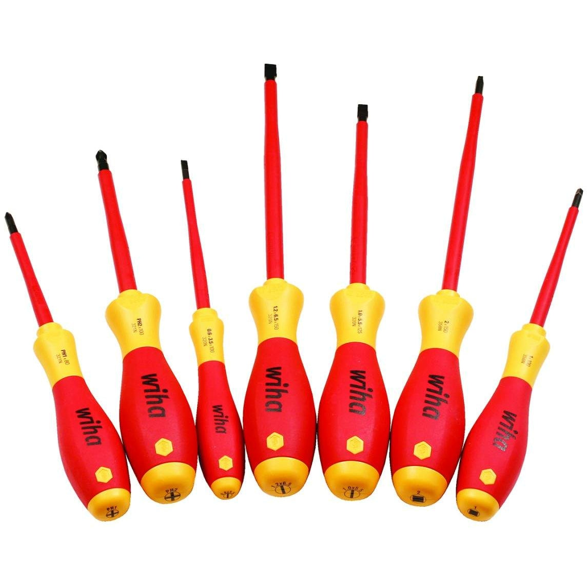 Wiha 32097 Insulated Screwdriver Set 7 Piece with Square Tips