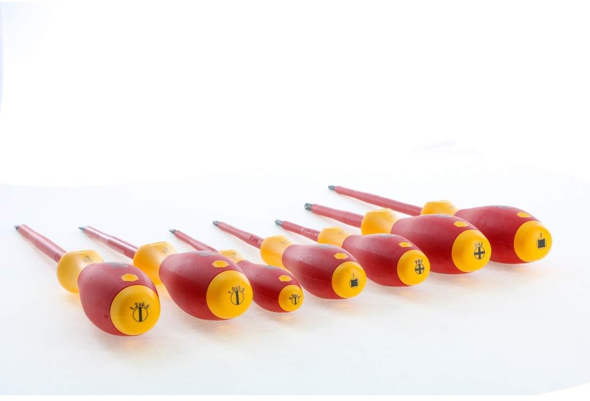 Wiha 32097 Insulated Screwdriver Set 7 Piece with Square Tips