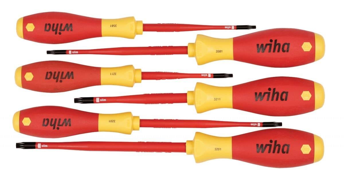 Wiha 32596 Insulated SoftFinish SlimLine Security Torx Screwdriver 6-Piece  Set
