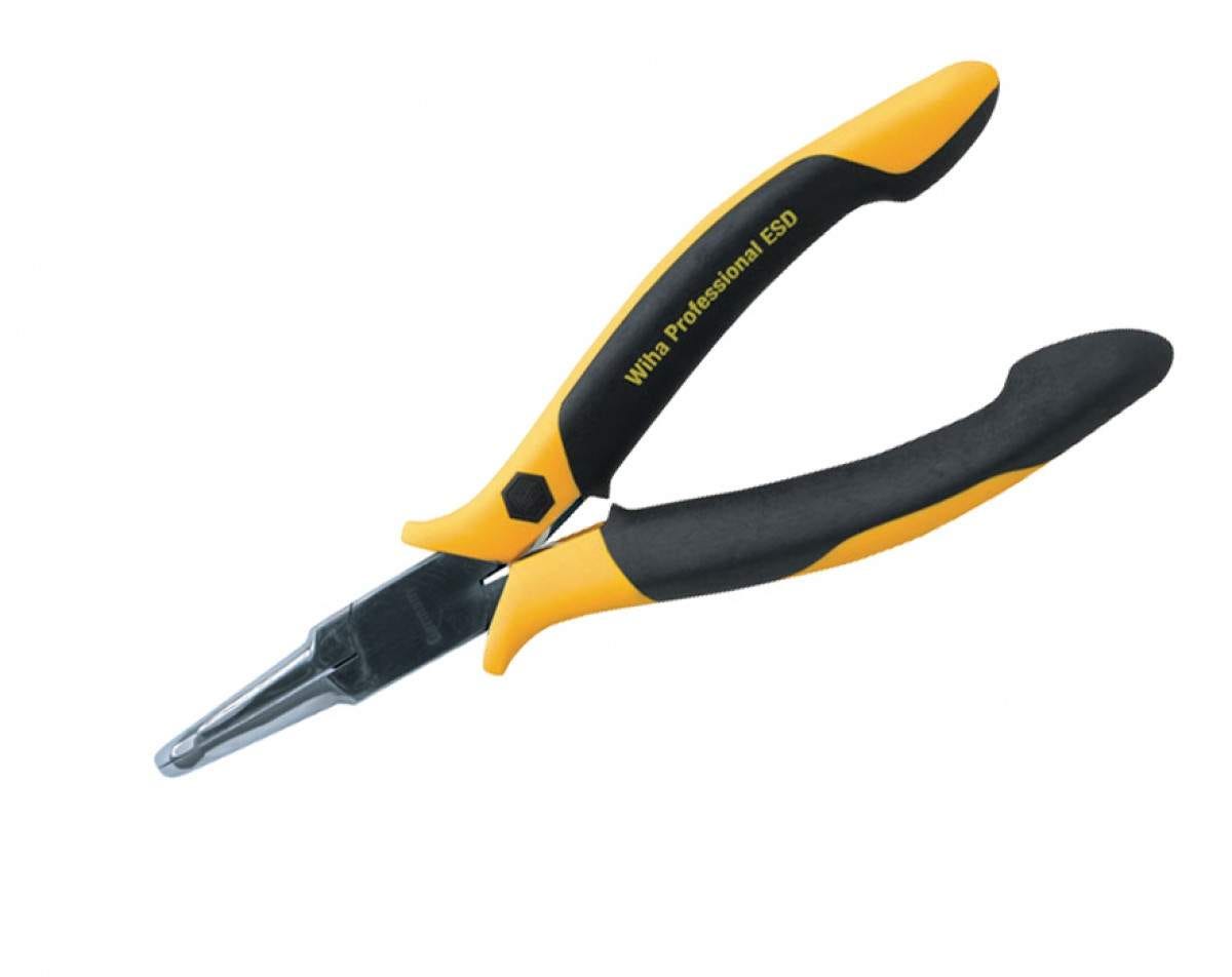 Wiha 32748 ESD Safe Precision Needle Nose Bent 90&deg; Smooth Jaws Pliers