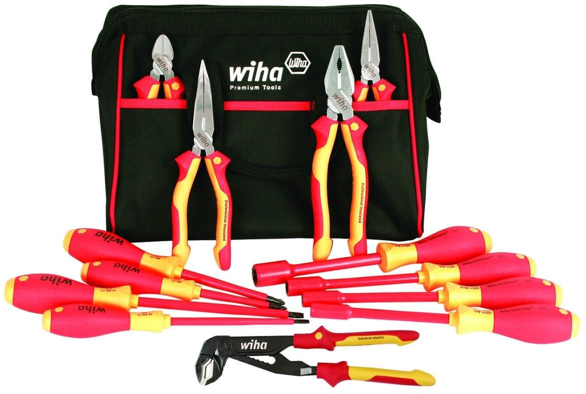 Wiha 32894 Insulated Pliers, Cutter, Screwdrivers, and Nut Drivers 13 Piece Set