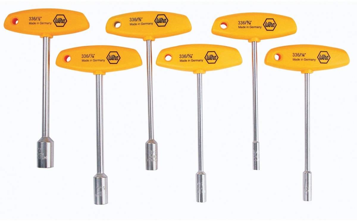 Wiha 33690 T-Handle Nut Driver Inch 6 Piece Set