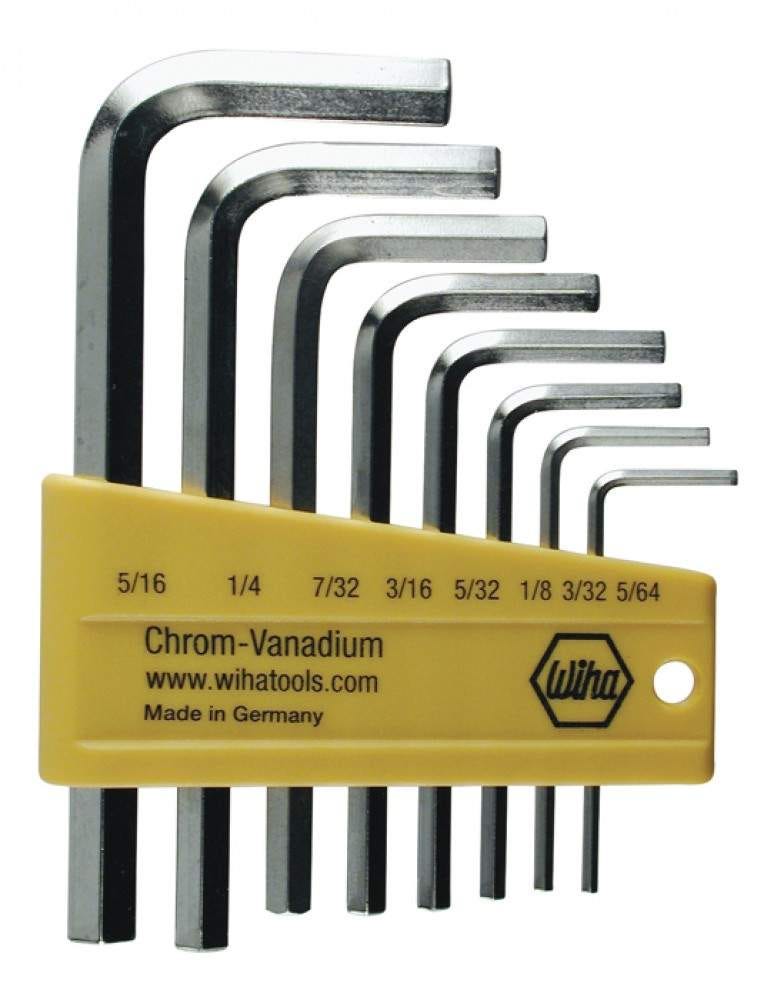 Wiha 35192 Hex Short Arm L-Key Nickel Inch 8 Piece Set