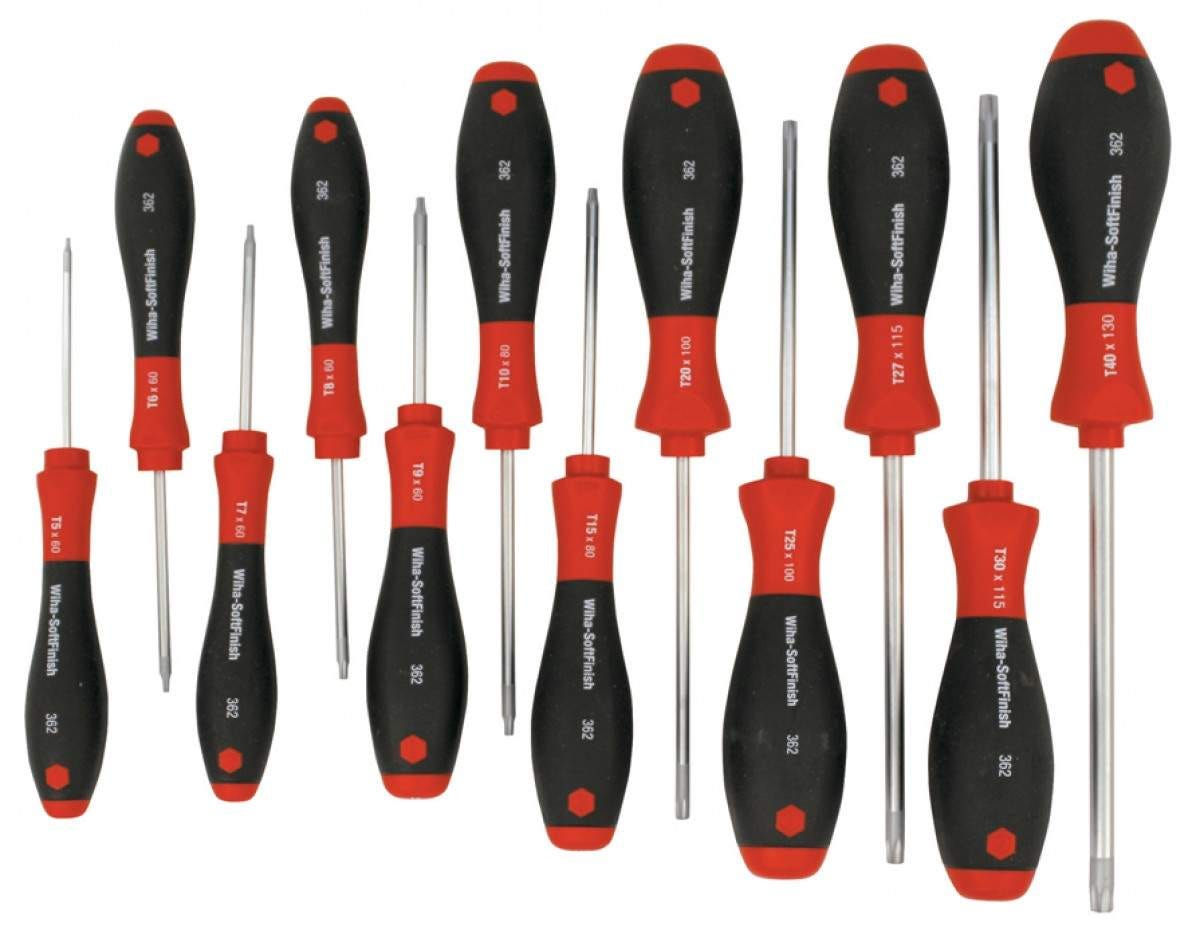 Wiha 36267 SoftFinish Torx Screwdriver 12 Piece Set T5-T40