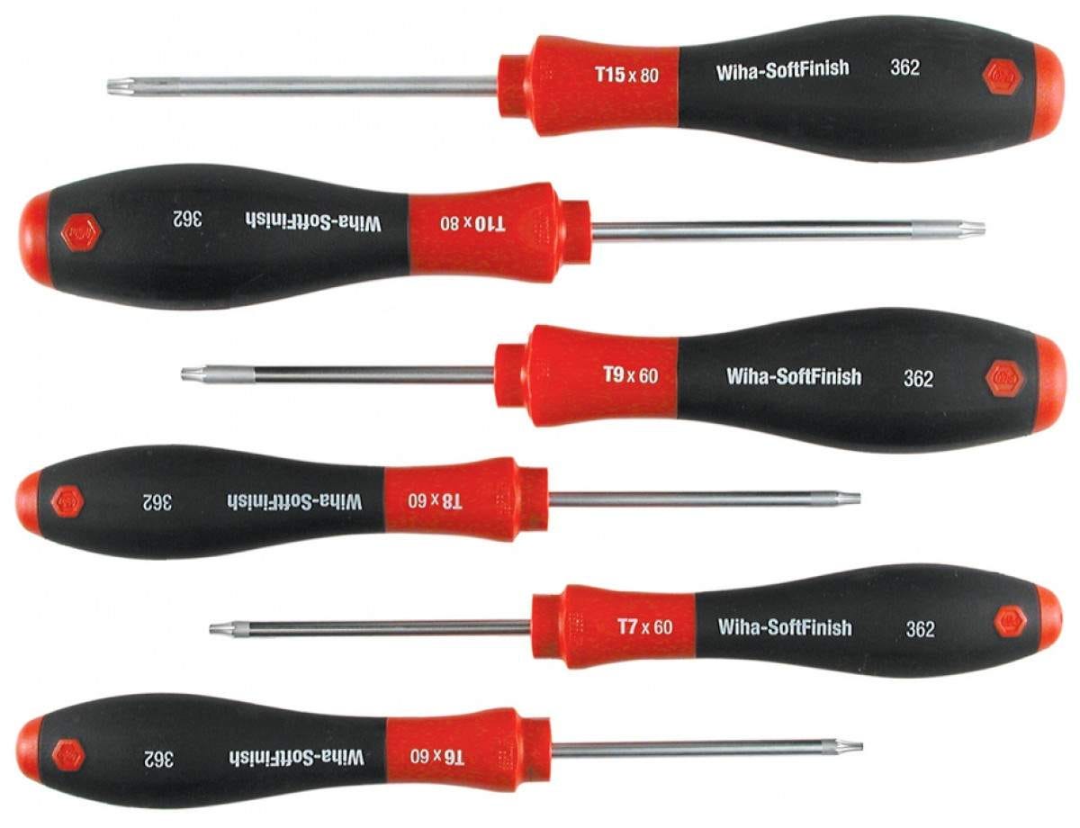 Wiha 36291 SoftFinish Torx Screwdriver 6 Piece Set T6-T15