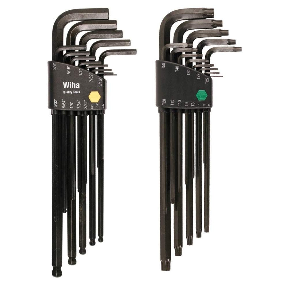 Wiha 36694 Torx and Hex Ball End Inch L-Key Combo Pack 26 Piece Set