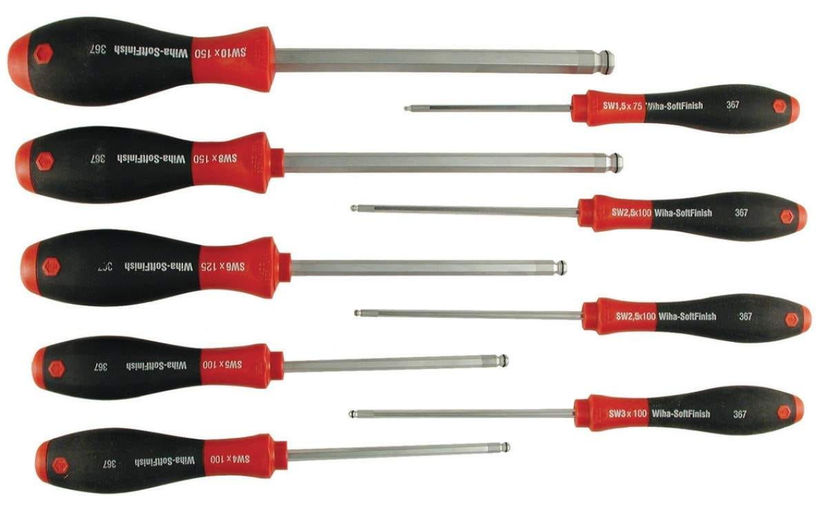Wiha 36790 MagicRing Ball End Metric Screwdiver 9 Piece Set