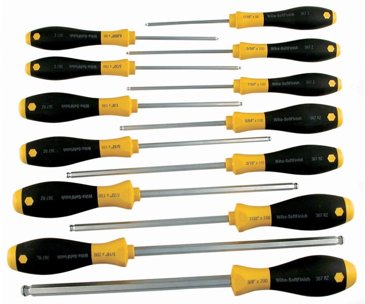 Wiha 36791 MagicRing Ball End Inch Screwdriver 13 Piece Set