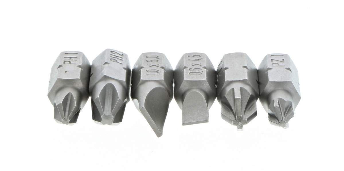 Wiha 38043 6-in-1 Stubby Bit Holder Slotted Phillips Pozidriv Set