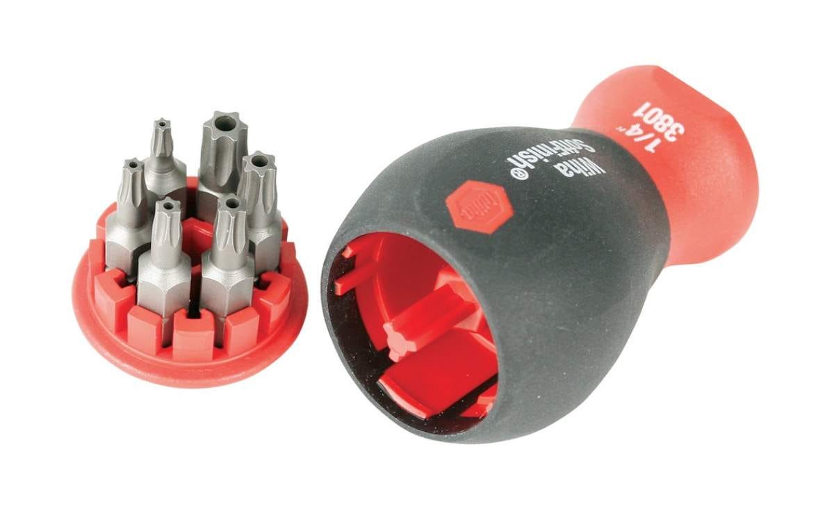Wiha 38047 6-in-1 Stubby Bit Holder Security Torx Set