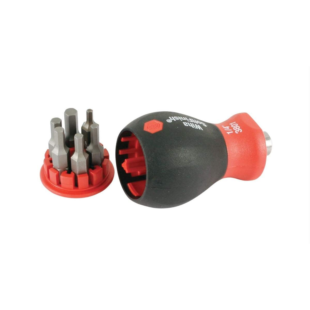 Wiha 38058 6-in-1 Stubby Bit Holder Hex Inch Set