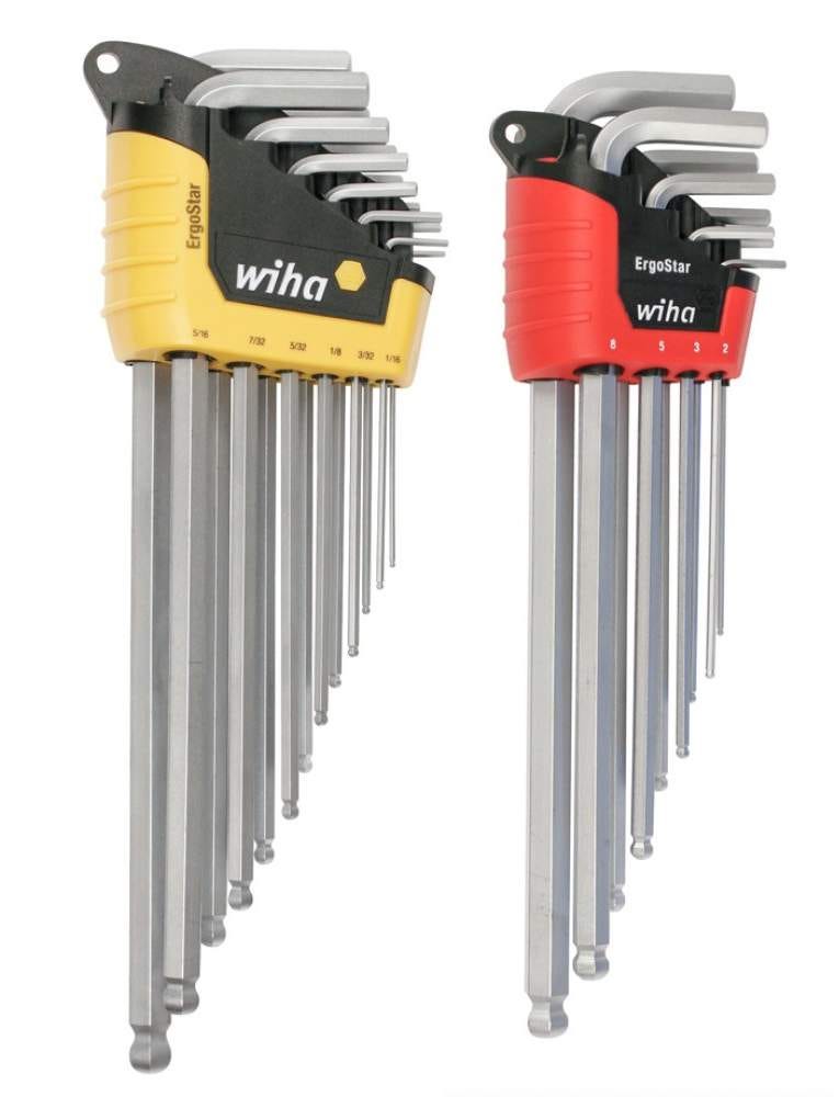 Wiha 66982 ErgoStar Ball End Hex L-Key Inch/Metric 22 Piece Set