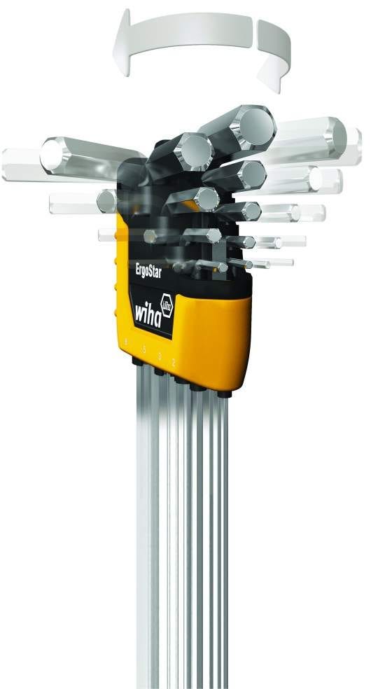 Wiha 66988 ErgoStar Ball End Hex L-Key Inch 13 Piece Set