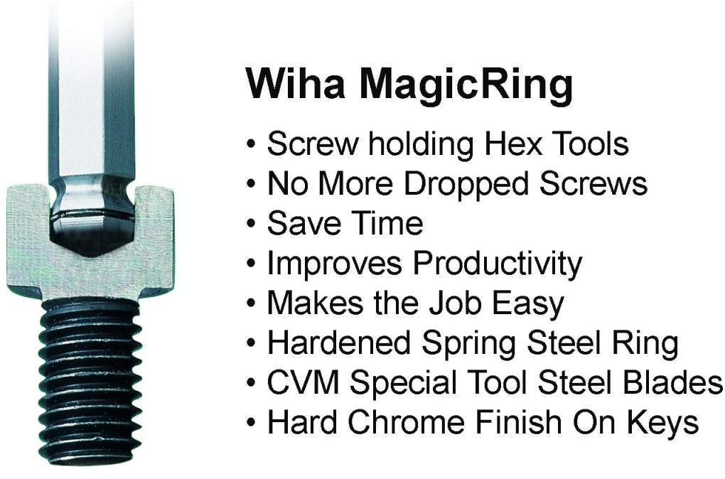 Wiha 66992 MagicRing Screw Holding Ball Hex Inch and Metric L-Key Set in ErgoStar holder