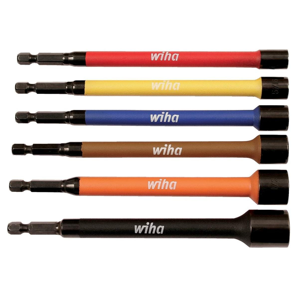 Wiha 70486 Color Coded Magnetic Nut Setters 6-Piece Set