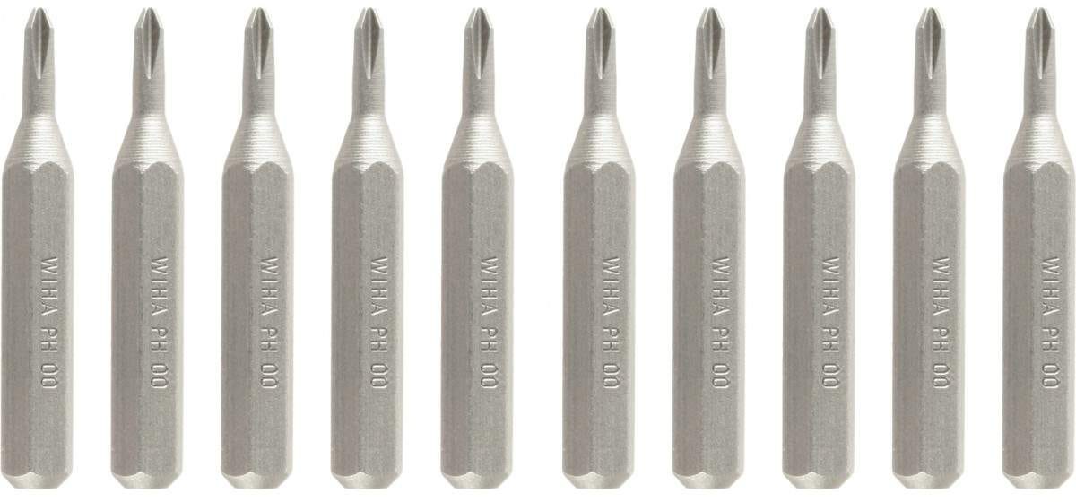 Wiha 75612 System 4 10 Pack Phillips Micro Bits #00 x 28mm