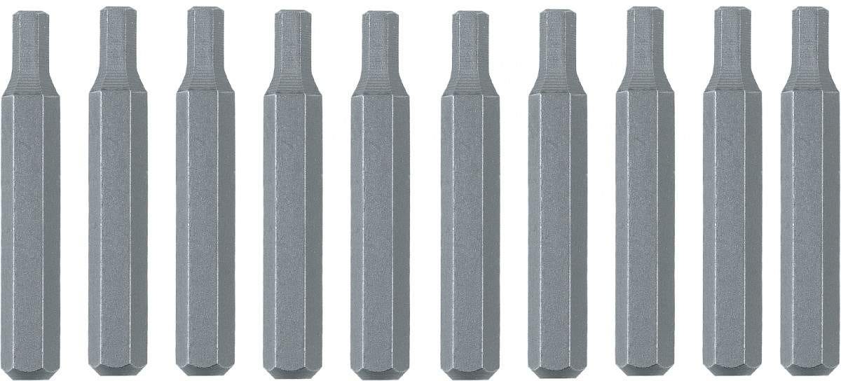 Wiha 75618 System 4 10 Pack Hex Metric Micro Bits 1.3mm x 28mm