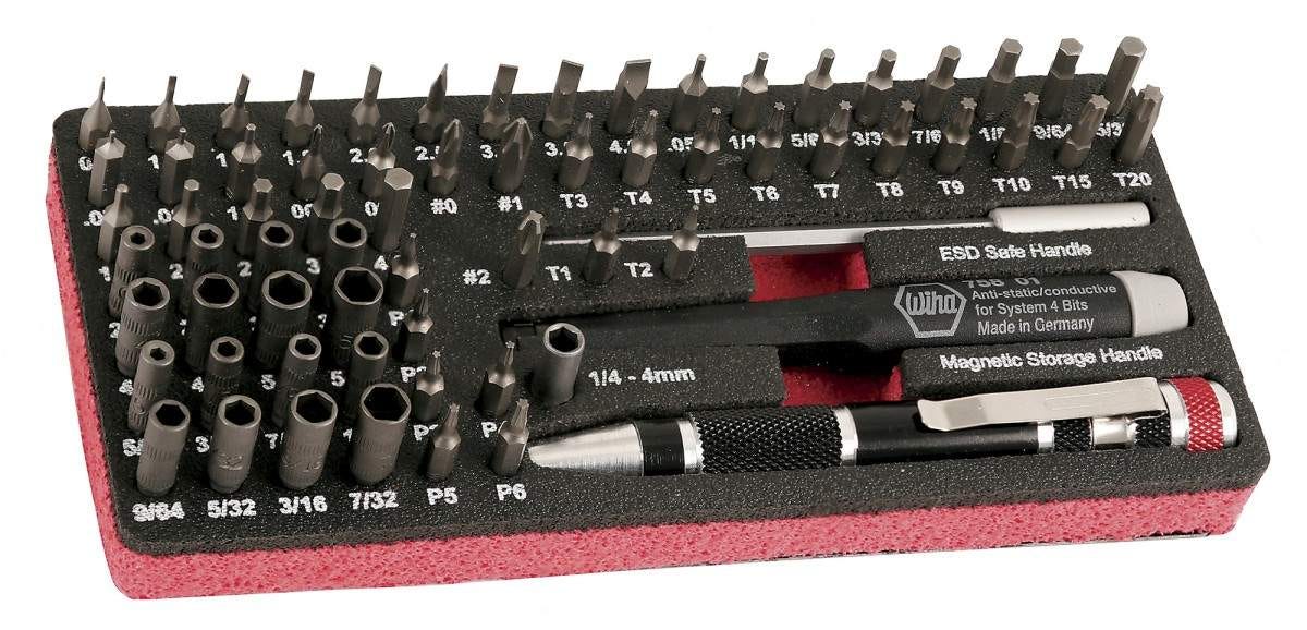 Wiha 75968 Master Tech ESD Micro Bit Set - 68-Piece Work Station Set