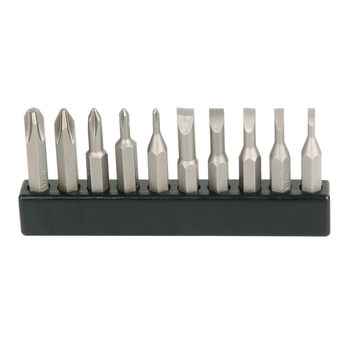 Wiha 75987 Micro Bit Slotted and Phillips 10 Pack