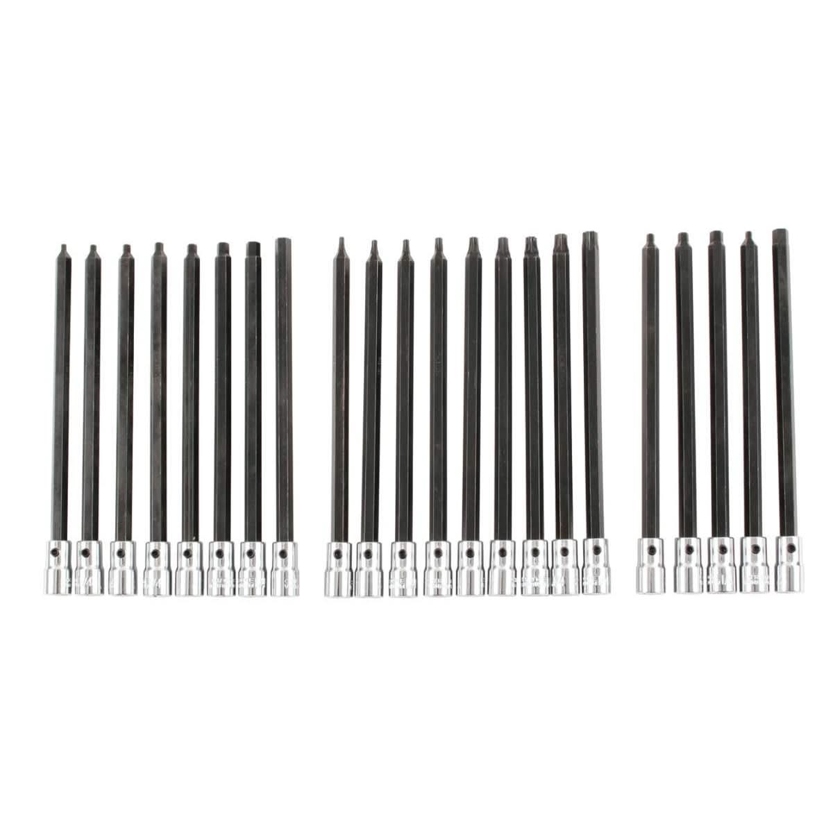 Wiha 77198 Hex/Torx 6" Long Bit Socket 1/4" Square Drive 22 Piece Set