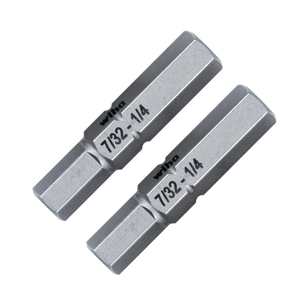Wiha 77726 7/32 and 1/4" Hex Inch Double End Bit 2 Pack