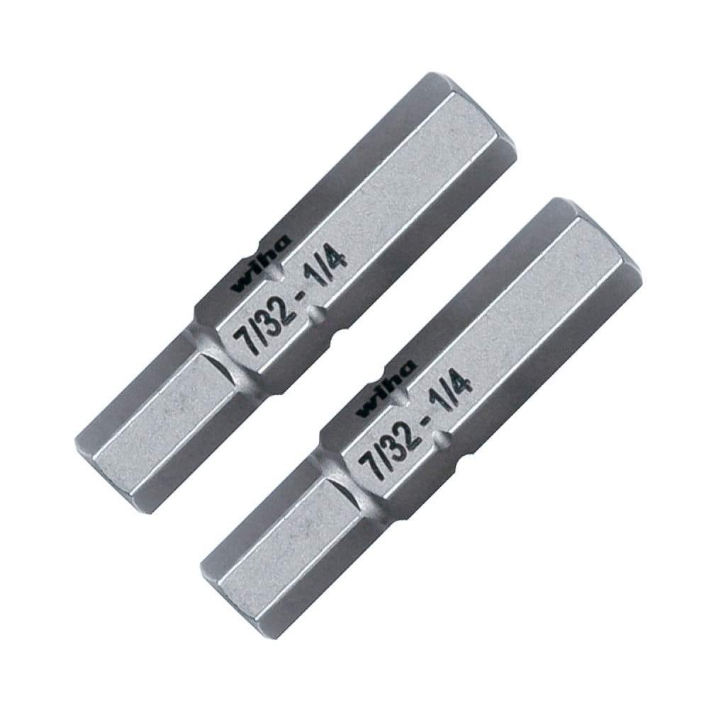 Wiha 77726 7/32 and 1/4" Hex Inch Double End Bit 2 Pack