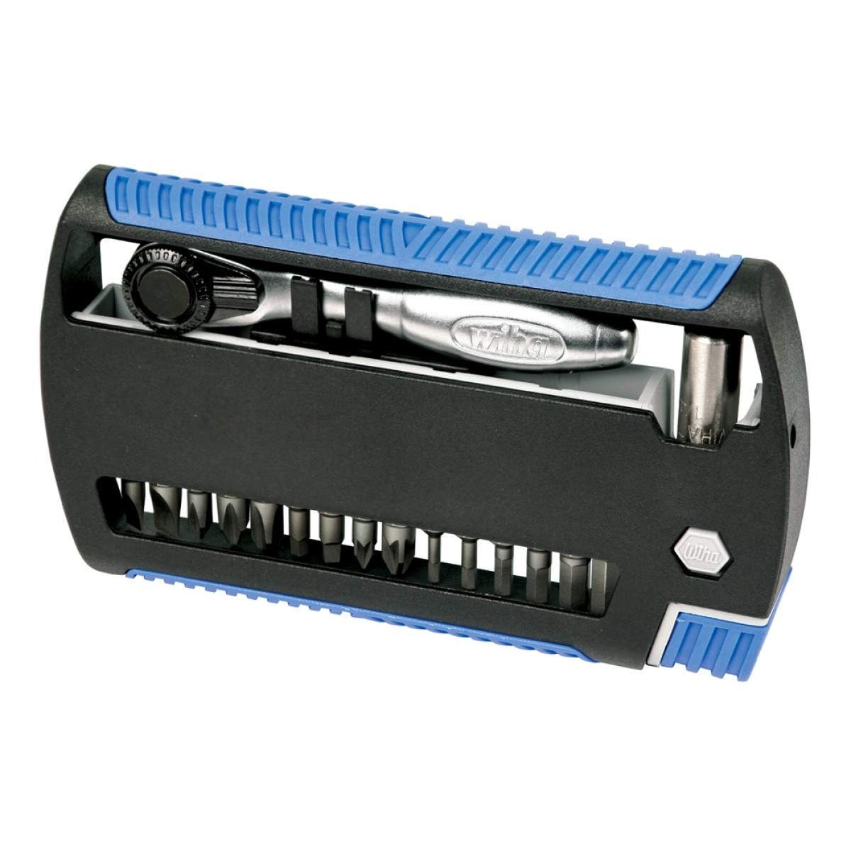 Wiha 79491 Slotted/Phillips/Square/Pozidriv/Hex Metric XLSelector Bit Set with Ratchet