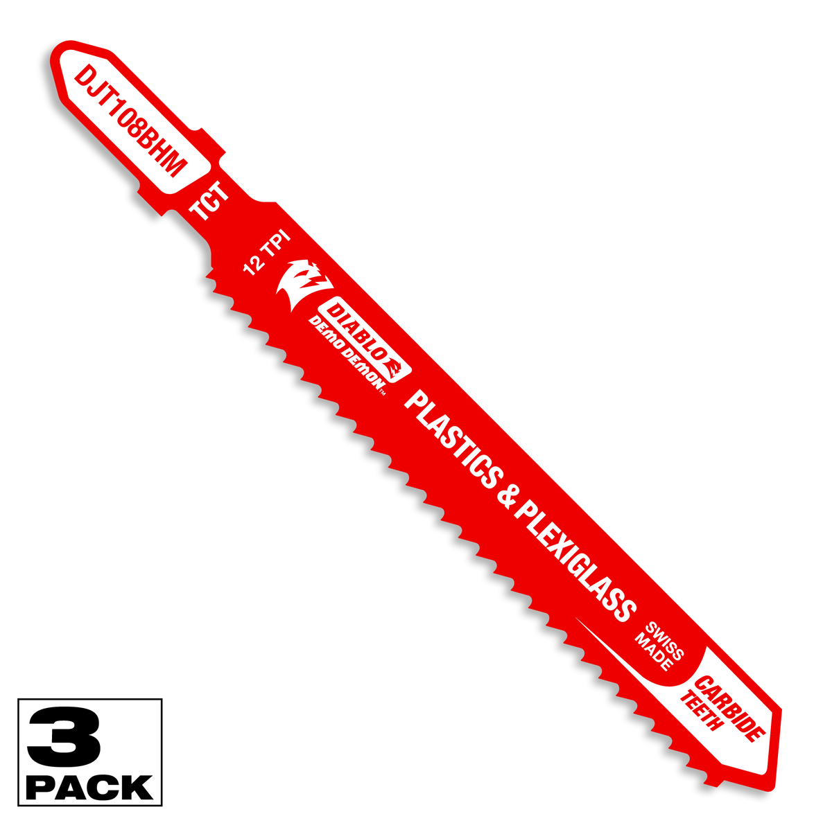 Diablo 3-5/8 in. 12 TPI Demo Demon Carbide Teeth Jig Saw Blade for Plastics & Plexiglass (DJT108BHM3)