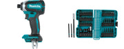 Makita 18V Brushless Cordless Impact Driver with ImpactX 50-Piece Driver Bit Set (Bare Tool)