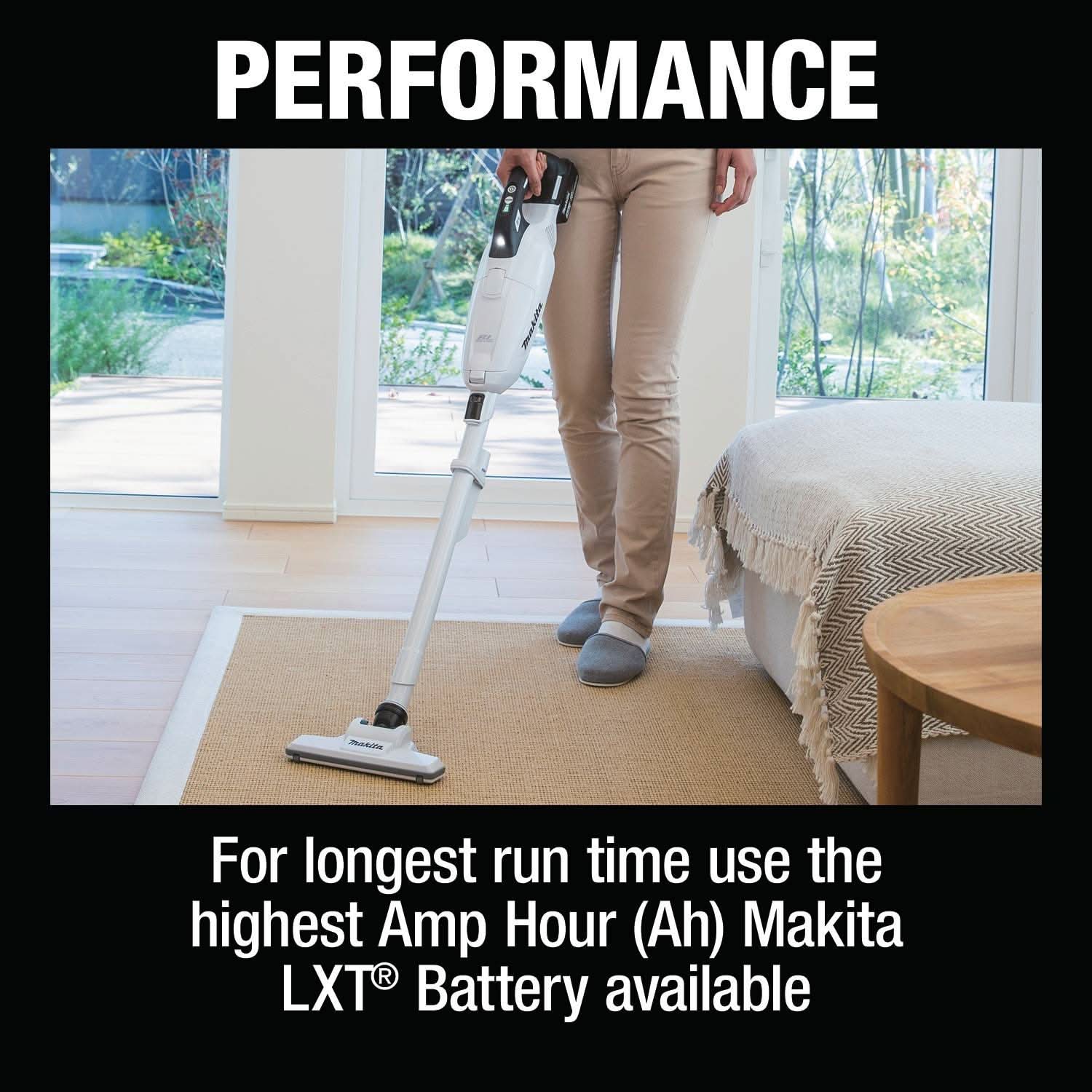 Makita XLC10R1W 18V LXT Lithium-ion Brushless Cordless 4-Speed Compact Stick Vacuum Kit, w/ Push Button and Dust Bag (2.0Ah)