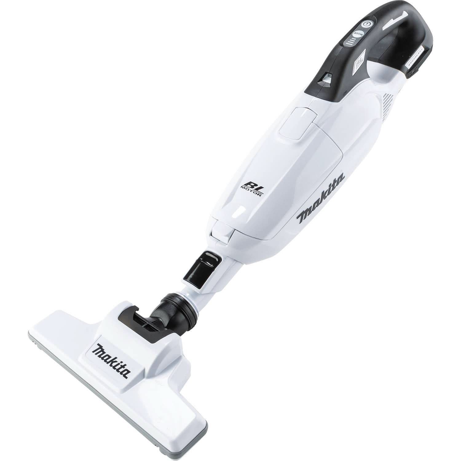 Makita XLC10R1W 18V LXT Lithium-ion Brushless Cordless 4-Speed Compact Stick Vacuum Kit, w/ Push Button and Dust Bag (2.0Ah)