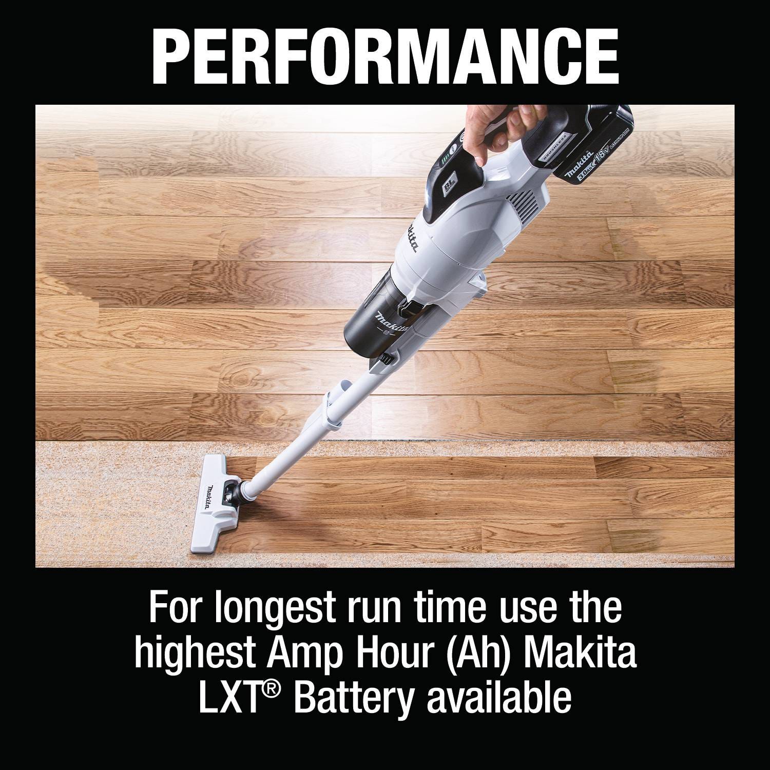 Makita XLC11R1W 18V LXT Lithium-ion Brushless Cordless Cyclonic 4-Speed Compact Stick Vacuum Kit, w/ Push Button (2.0Ah)