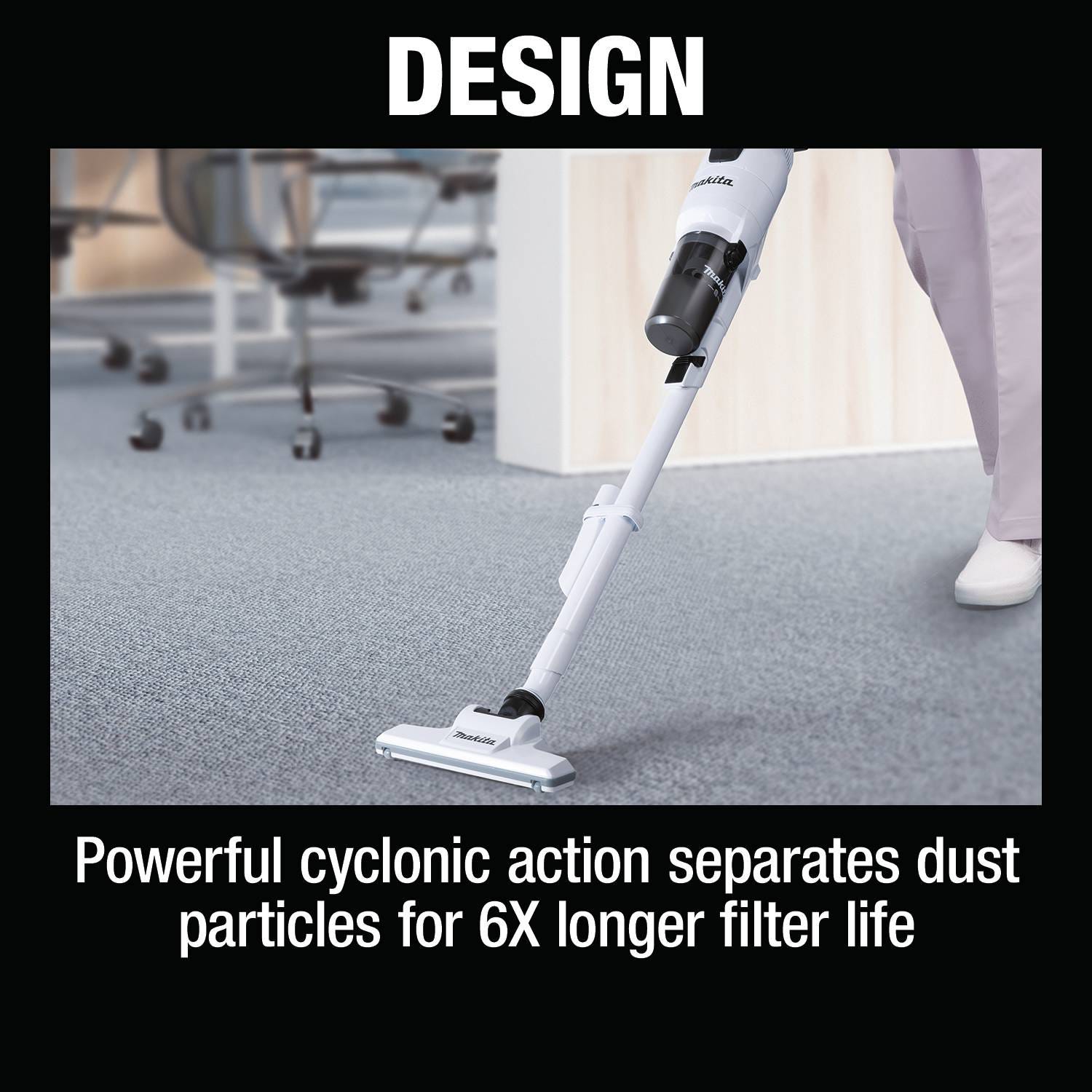 Makita XLC11ZW 18V LXT Lithium-ion Compact Brushless Cordless Cyclonic 4-Speed Stick Vacuum (Tool Only)