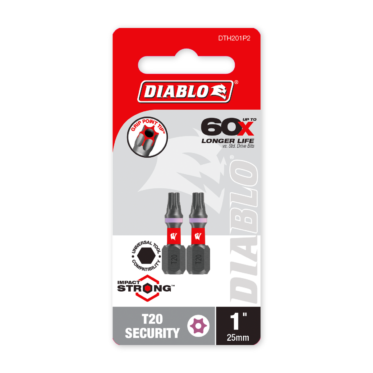 Diablo 1 in. Torx Security T20 Drive Bit (DTH201P2) in retail packaging
