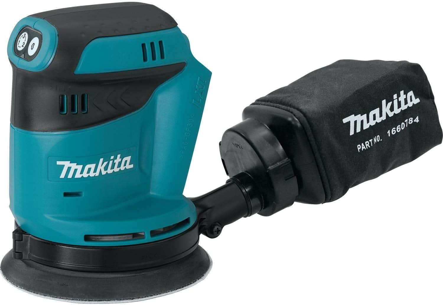 Makita 18V LXT Cordless 5" Sander with 15-Piece Assorted Abrasives Kit (Bare Tool)