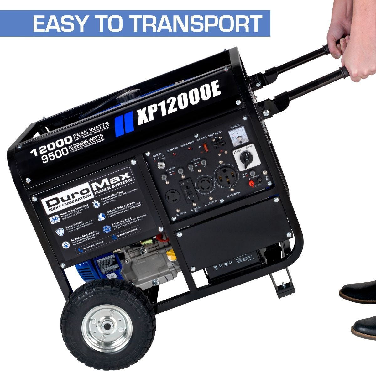 DuroMax XP12000E 12,000-Watt 457cc Portable Gas Electric Start Generator