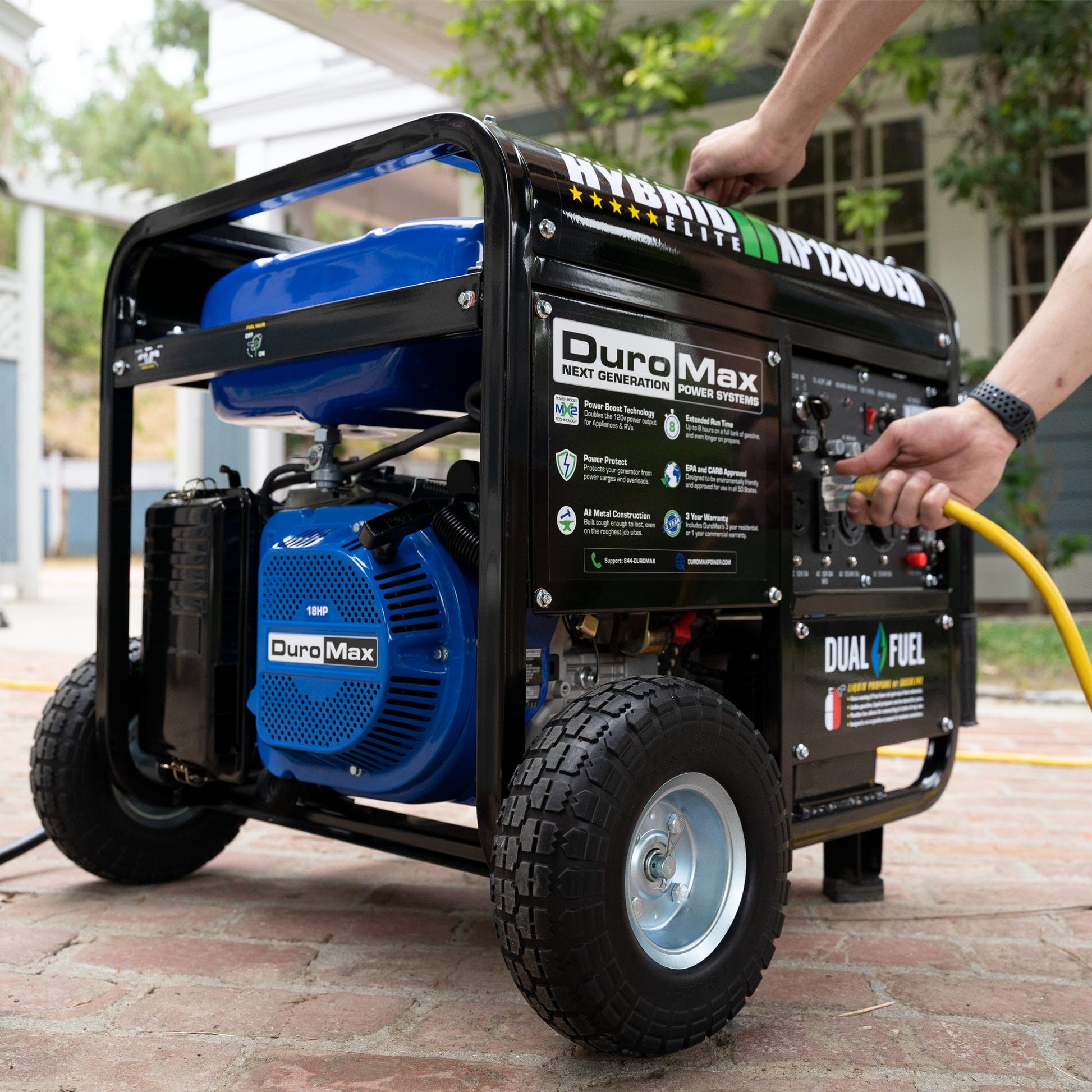 DuroMax XP12000EH 12,000-Watt 457cc Portable Dual Fuel Gas Propane Generator