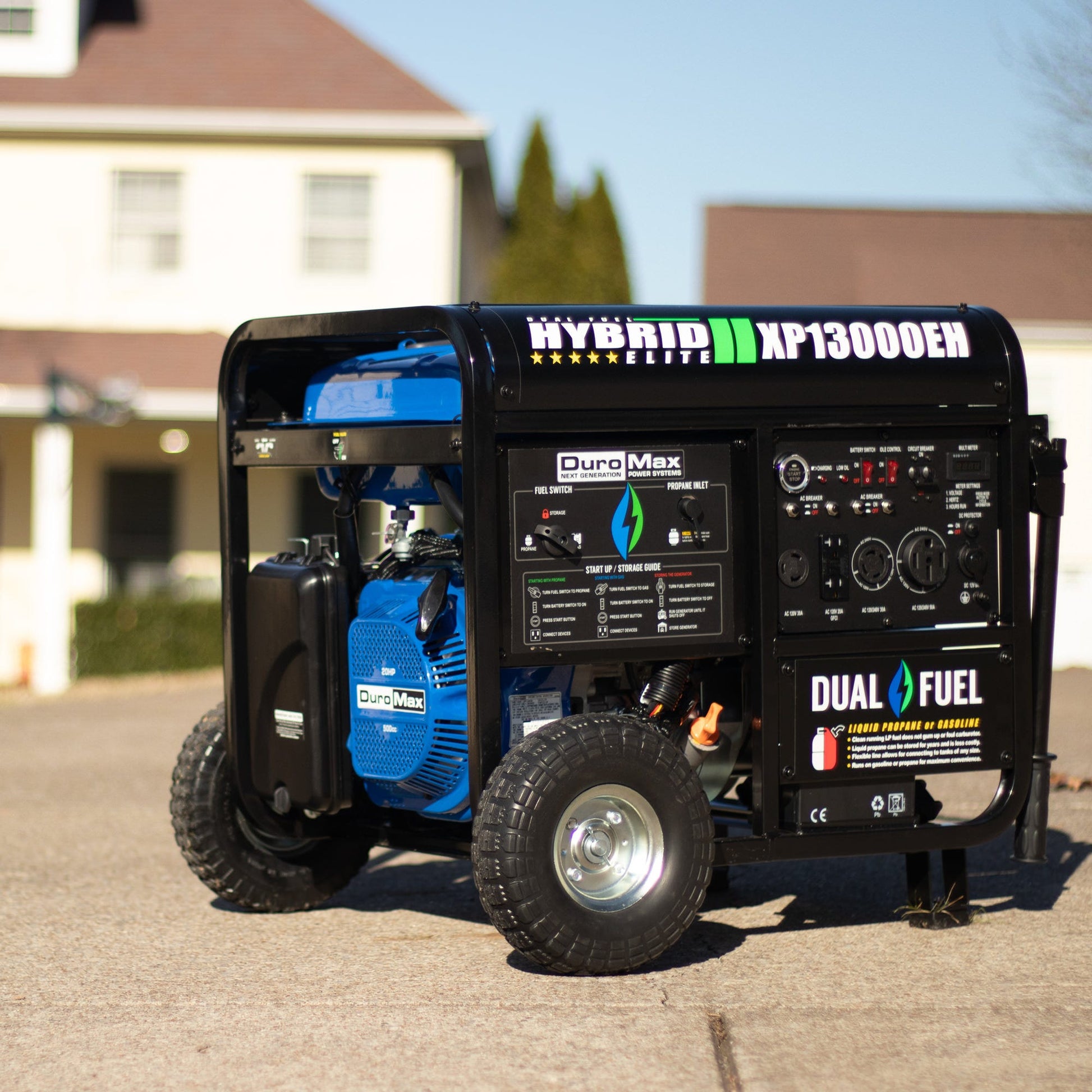 DuroMax XP13000EH 13,000-Watt 500cc Portable Hybrid Gas Propane Generator