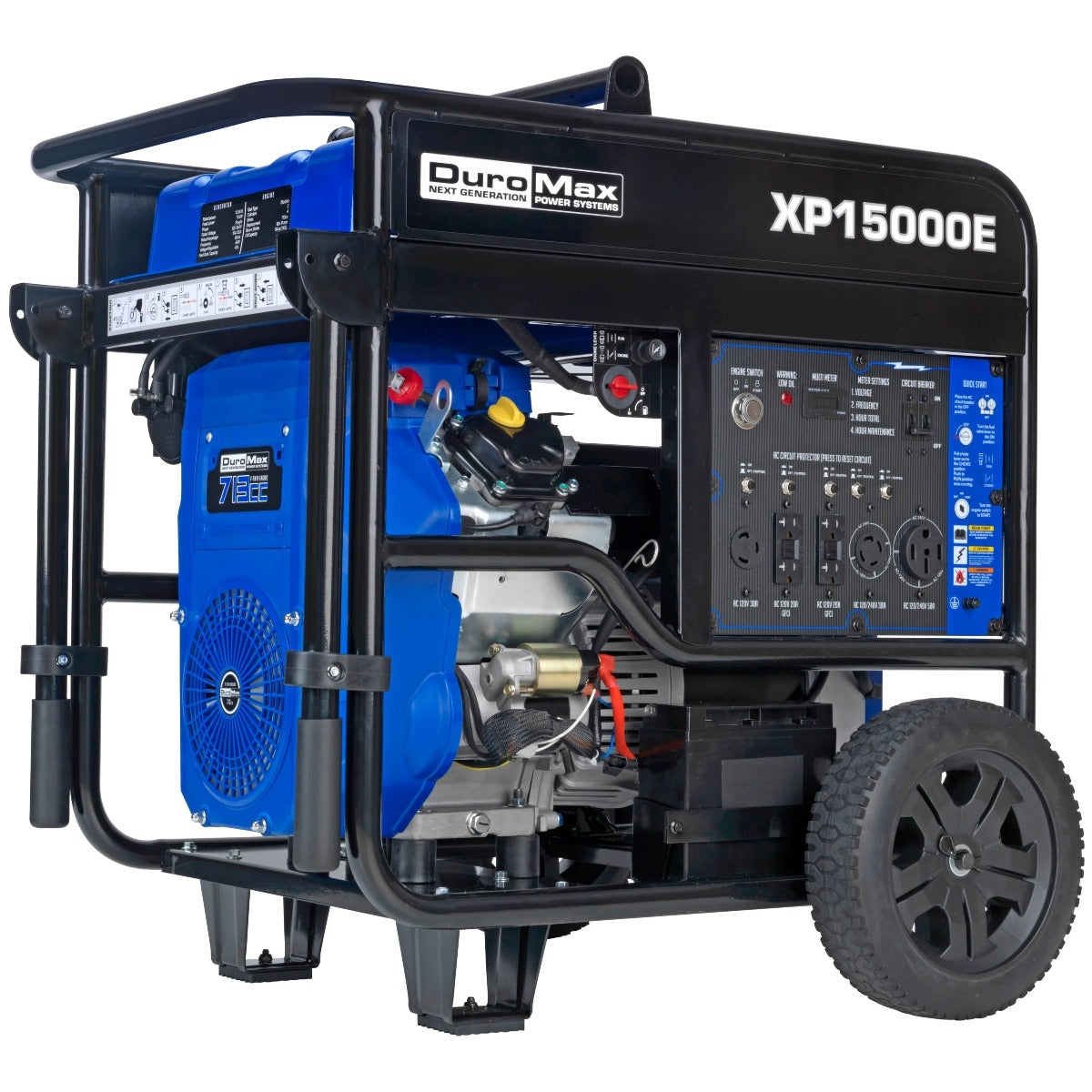 DuroMax XP15000E 15,000-Watt 713cc V-Twin Gas Powered Electric Start Portable Generator